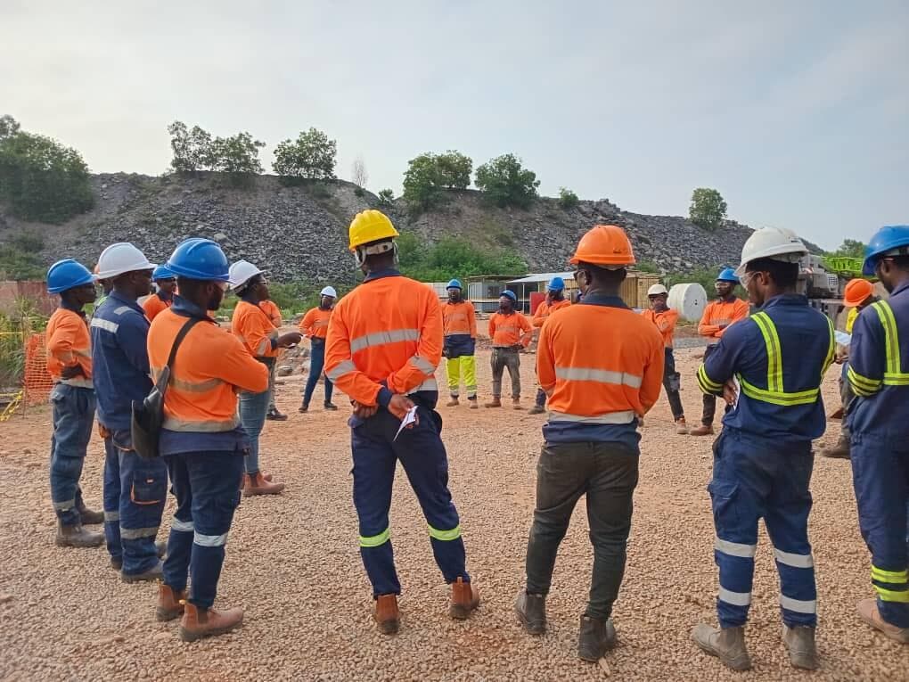 Germatek crew at a pre-shift safety briefing